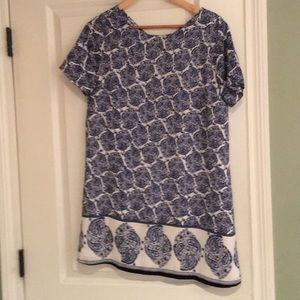 Blue Pattern Shift Dress